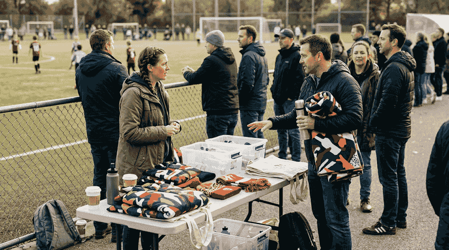 Sideline bags, bottles and towels