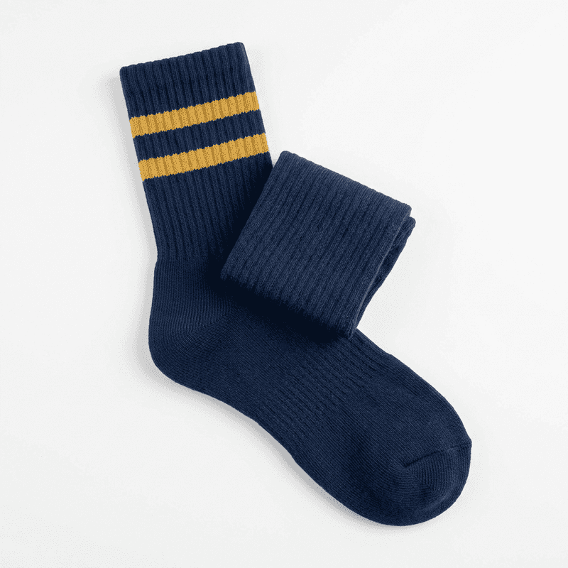 Team Socks — Ribbed Crew, Knitted Stripe
